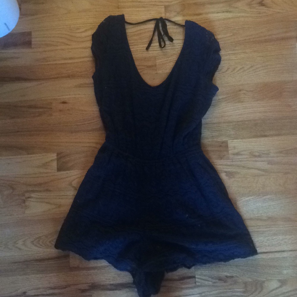 Hollister lace open back romper